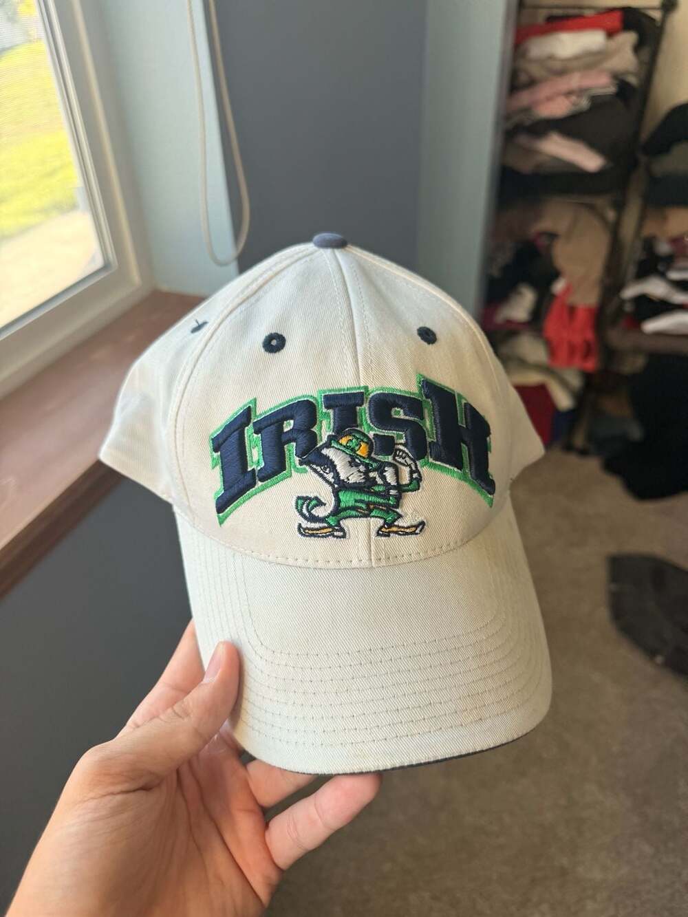 Top Of The World Notre Dame Fighting Irish Adjustable Hat White Cotton